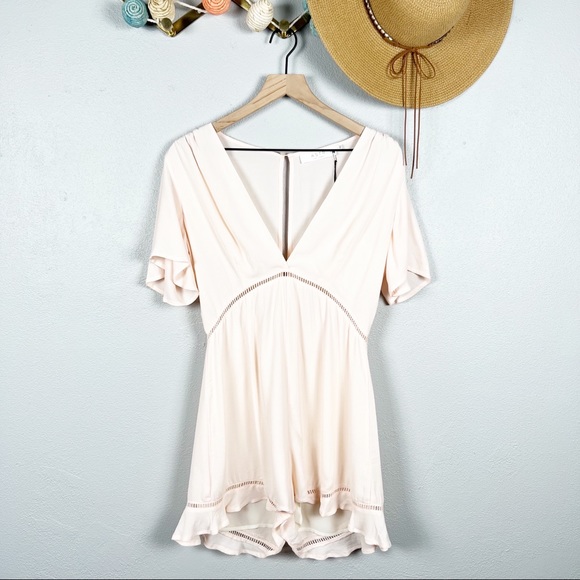 ASTR The Label Cadence Blush Pink Ruffle Romper - Picture 2 of 8